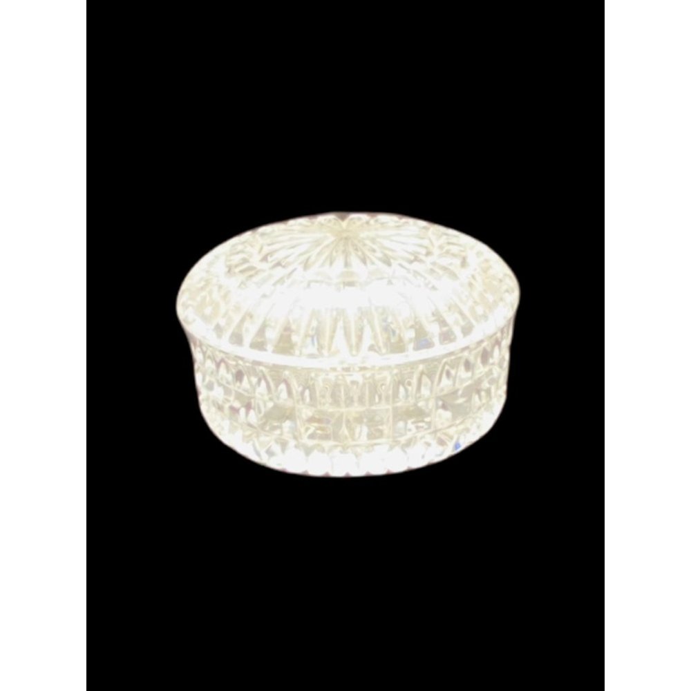 German Vintage Crystal Candy Dish  2''X 4'' Round Dish With Lid - Picture 2 of 5